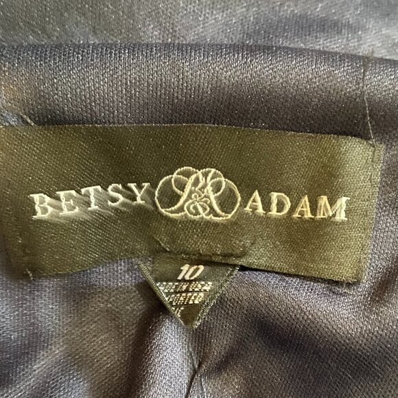 **Betsy & Adam** Women's Short Scuba Crepe Dress with Beaded Sleeve 10 - Picture 6 of 8